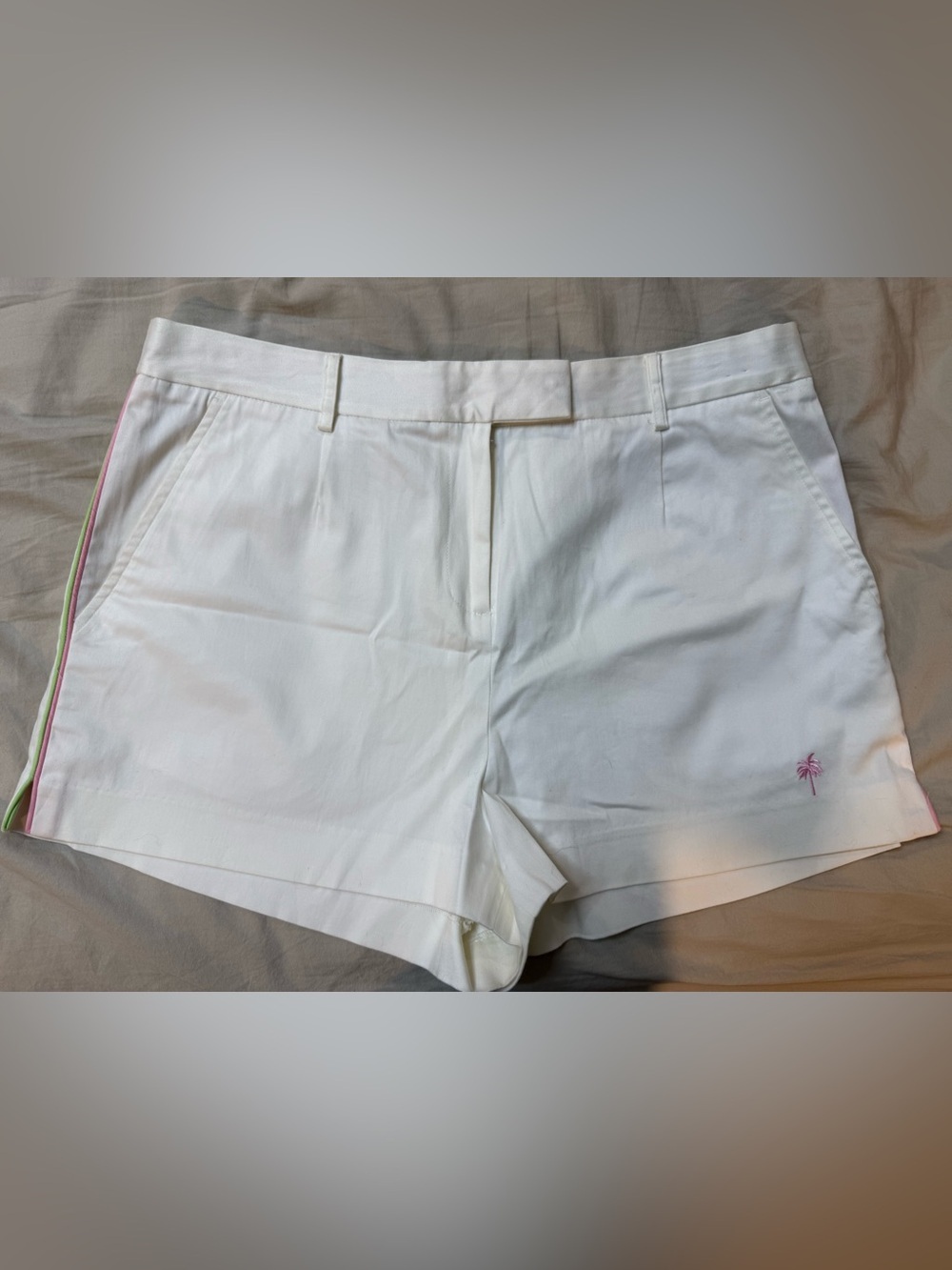 Lily Pulitzer Women’s White Shorts With Pink & White Side Stripe - Size 12